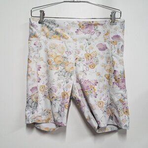 Tuckernuck Shorts Womens Medium M Pink Yellow Flower Floral Biker Short